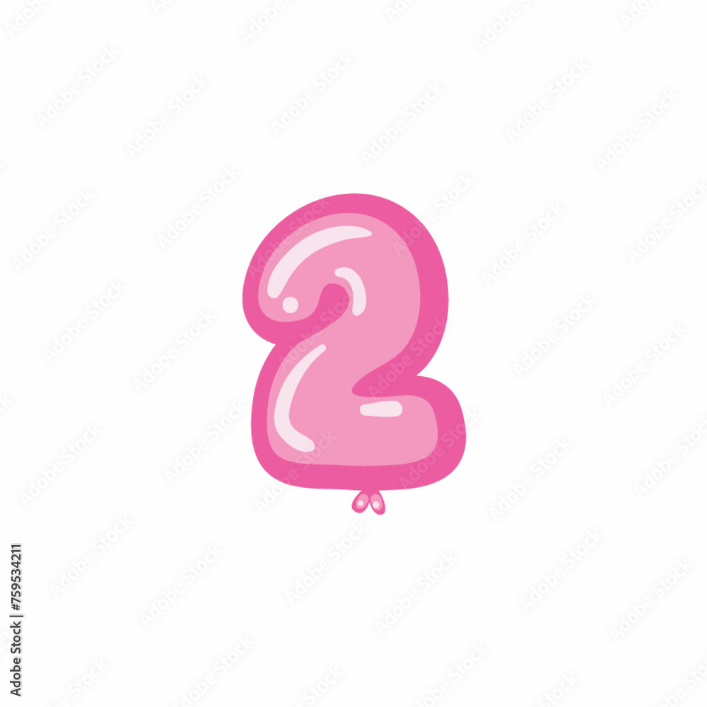 Pink Color 4 Counting Number, Cartoonish Counting white Background JPG Pink Color 4 Counting Number, Cartoonish Counting white Background JPG