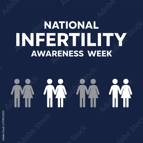 National Infertility Awareness Week. People Icon  and a stestoscope. Great for cards  banners  posters  social media and more. Dark blue background.