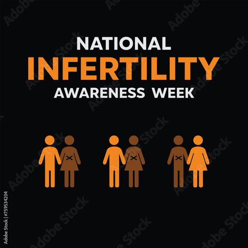 National Infertility Awareness Week. People Icon  and a stestoscope. Great for cards  banners  posters  social media and more. Black background.