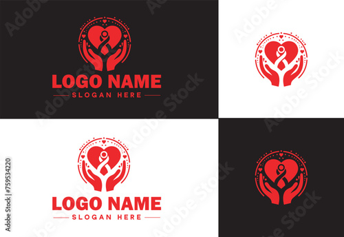 Heart logo valentines day vector art icon graphics for health icon heart logo template