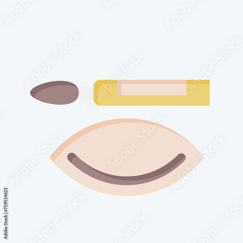 Icon Eyeliner. related to Cosmetic symbol. flat style. simple design editable. simple illustration