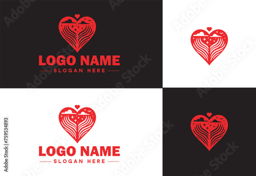 Heart logo valentines day vector art icon graphics for health icon heart logo template