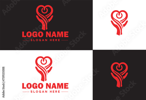 Heart logo valentines day vector art icon graphics for health icon heart logo template