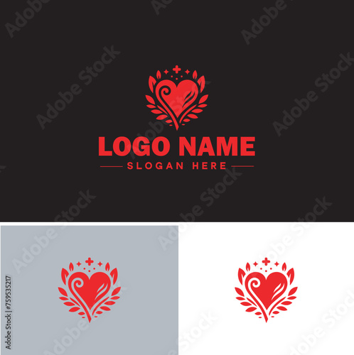Heart logo valentines day vector art icon graphics for health icon heart logo template