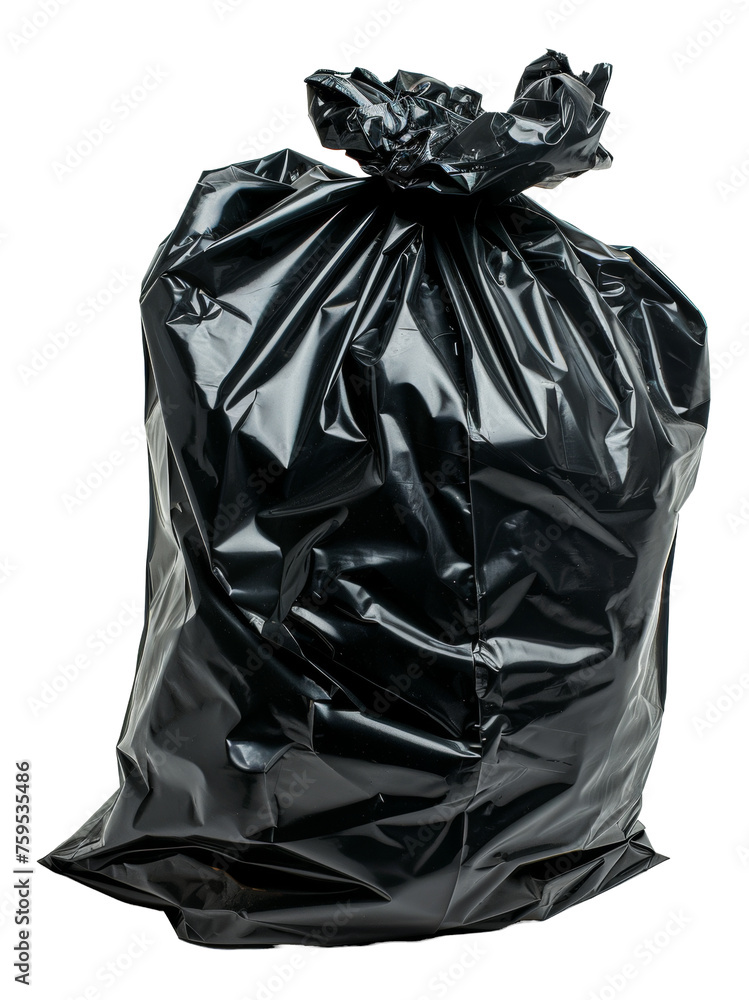 Tied black garbage bag, cut out - stock png. Tied black garbage bag, cut out - stock png.