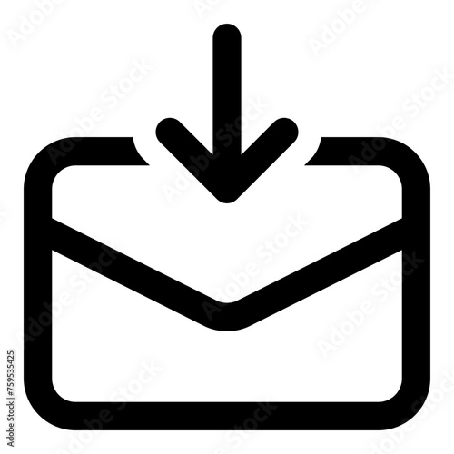Email import icon in outline style. Simple message vector — Pixel-perfect icon.