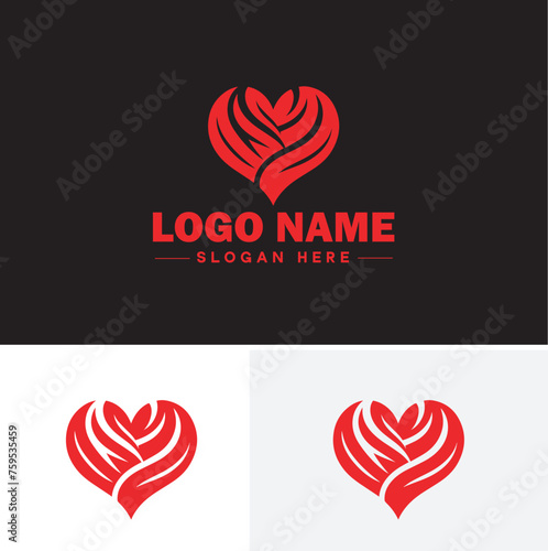 Heart logo valentines day vector art icon graphics for health icon heart logo template