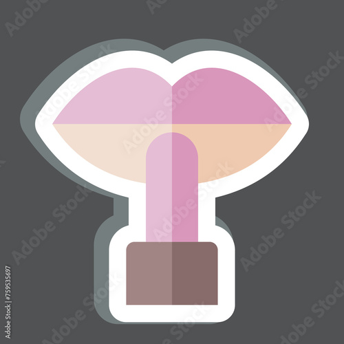 Sticker Lipstick. related to Cosmetic symbol. simple design editable. simple illustration