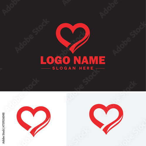 Heart logo valentines day vector art icon graphics for health icon heart logo template