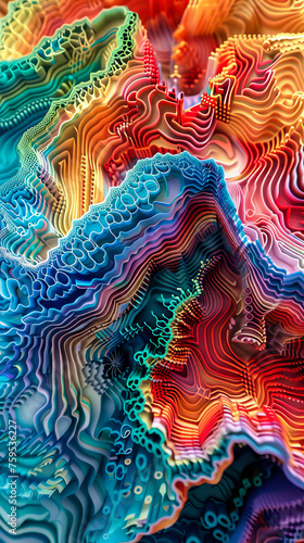 An illusion of iridescent colors, drawn in a detailed and intricate style, mobile phone wallpaper