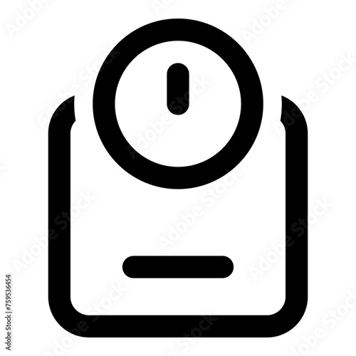 Weight scale icon in outline style. Simple measure tool vector illustration — pixel-perfect icon.
