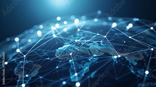 Global business structure of network. Business and economic growth on global business network, Data analysis of financial and banking, Stock, AI, Technology and data connection, Security, Blockchain a