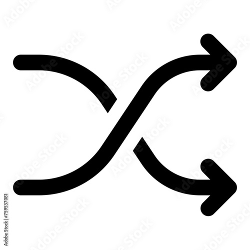 Shuffle line icon vector