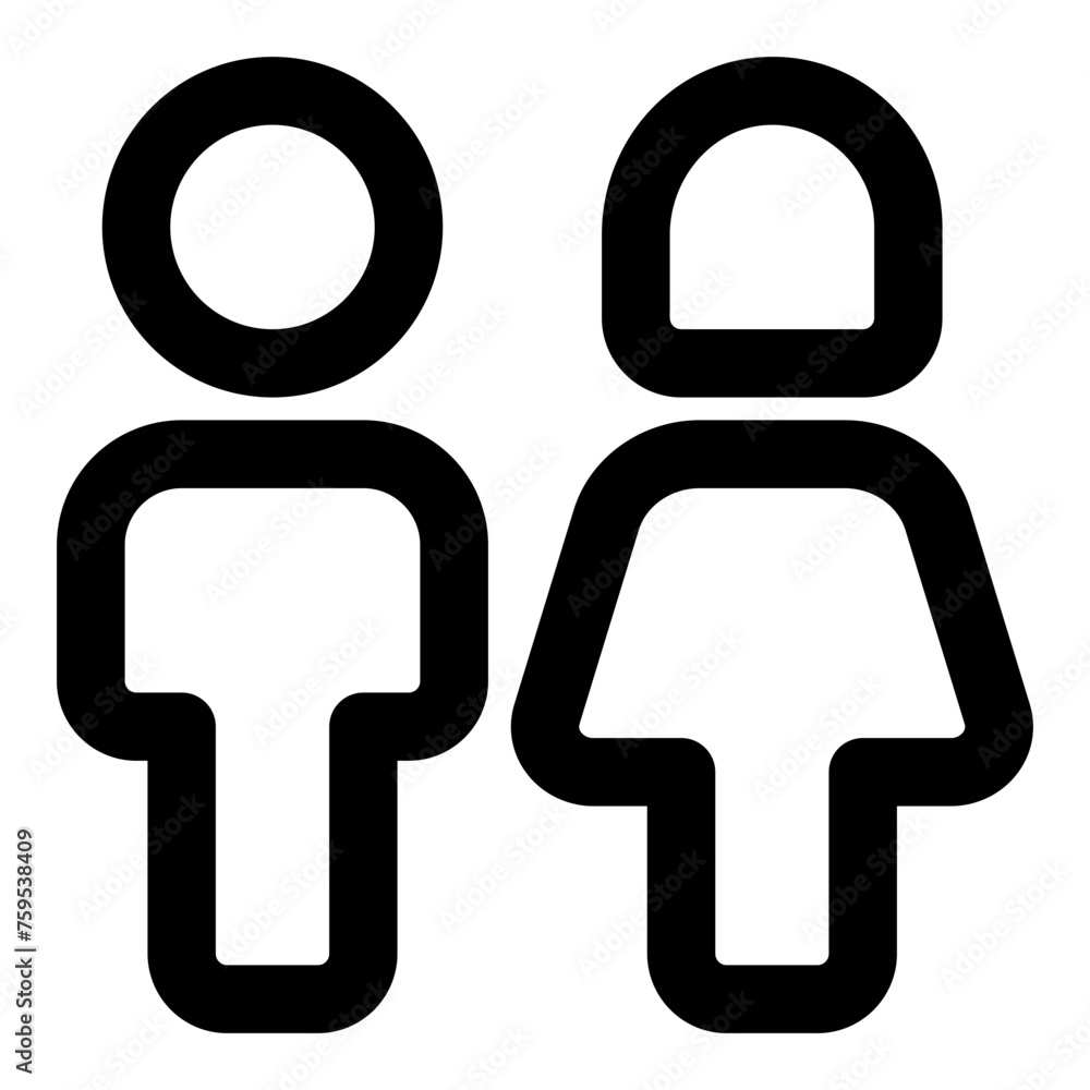 Couple icon in outline style. Simple male female vector illustration — pixel-perfect icon. Couple icon in outline style. Simple male female vector illustration — pixel-perfect icon.