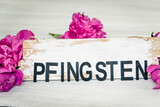 pfingsten Karte - witsun festival with peony rose