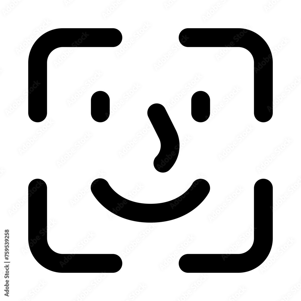 Face ID icon in outline style. Simple biometric scan vector illustration — pixel-perfect icon. Face ID icon in outline style. Simple biometric scan vector illustration — pixel-perfect icon.