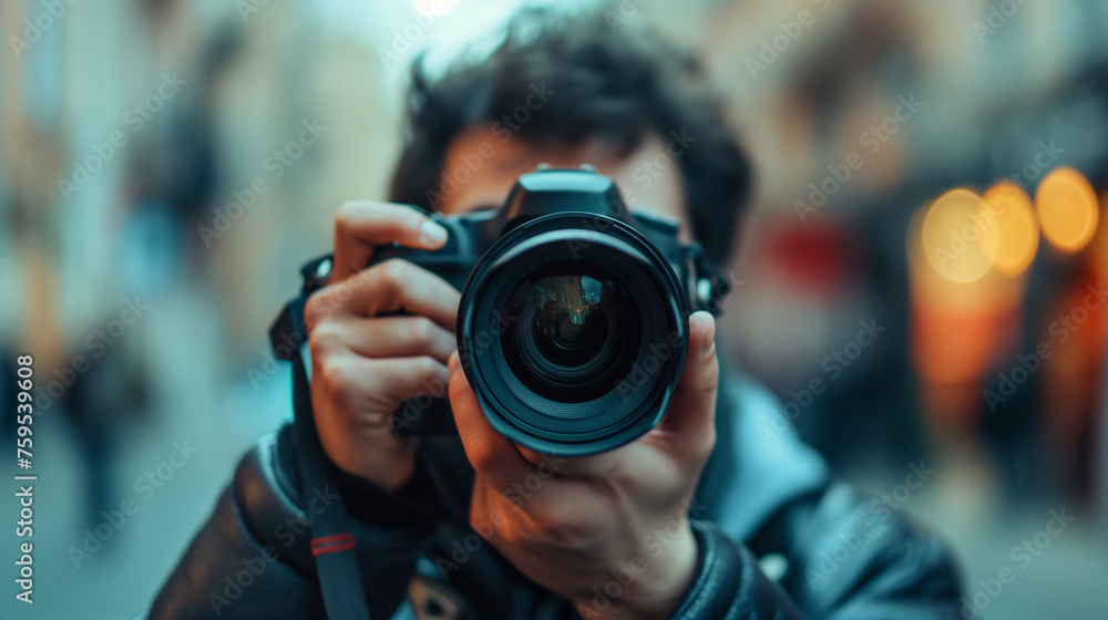Photographer taking photo with digital camera Photographer taking photo with digital camera