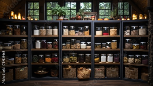  Organized food pantry closet in cozy cottage style home 