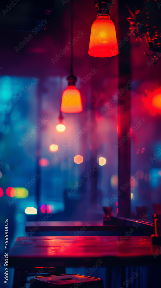 A scene lit by neon lights, capturing the essence of contemporary nightlife. nowpunk mobile phone wallpaper