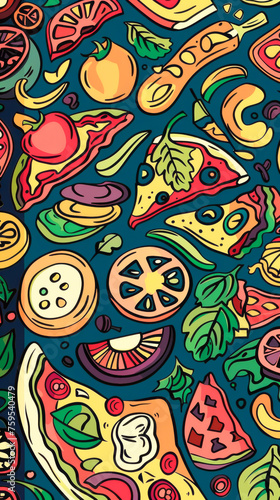 Wallpaper Mural pizza dooddle, mobile phone wallpaper Torontodigital.ca