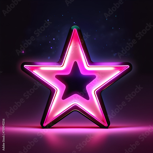 Pink Neon Splendor: Exploring the Artistry of Pink Neon Stars(Generative AI)