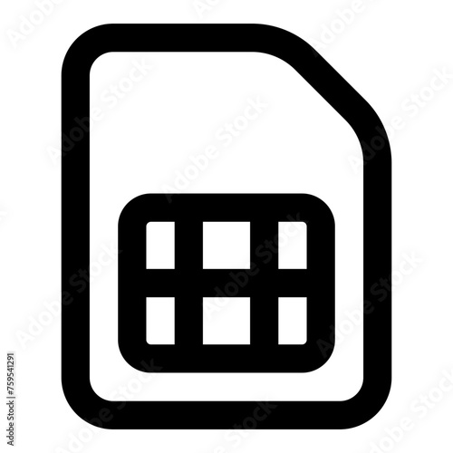 SIM card icon in outline style. Simple ANOTHERSYNONYMNAME vector illustration — pixel-perfect icon.