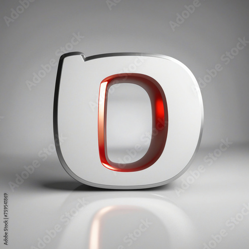 LOGO letter D silver coloured