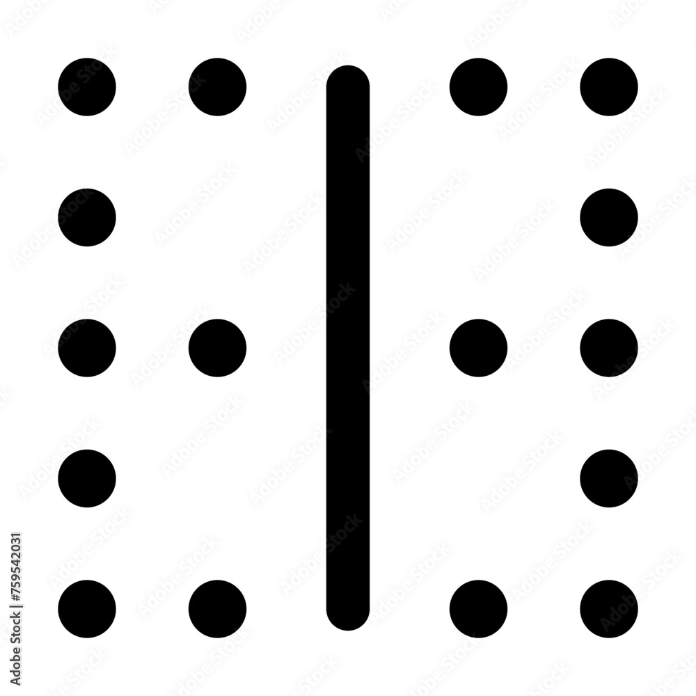 Fototapeta premium Border center vertical icon in outline style. Simple text formatting vector illustration — pixel-perfect icon.