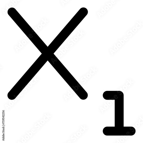 Subscript icon in outline style. Simple text formatting vector illustration — pixel-perfect icon.