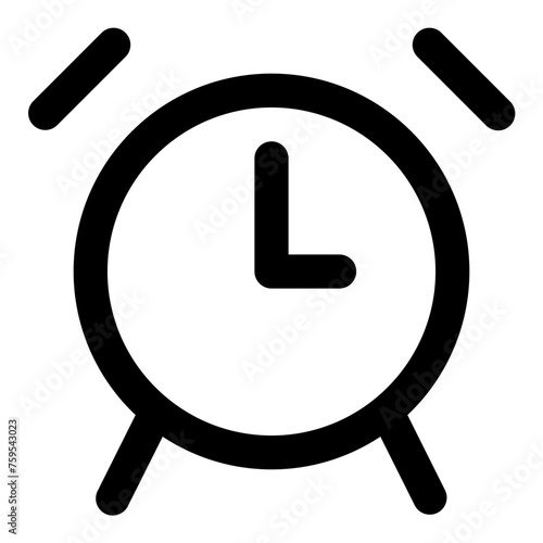 Alarm icon in outline style. Simple reminder vector — Pixel-perfect icon.