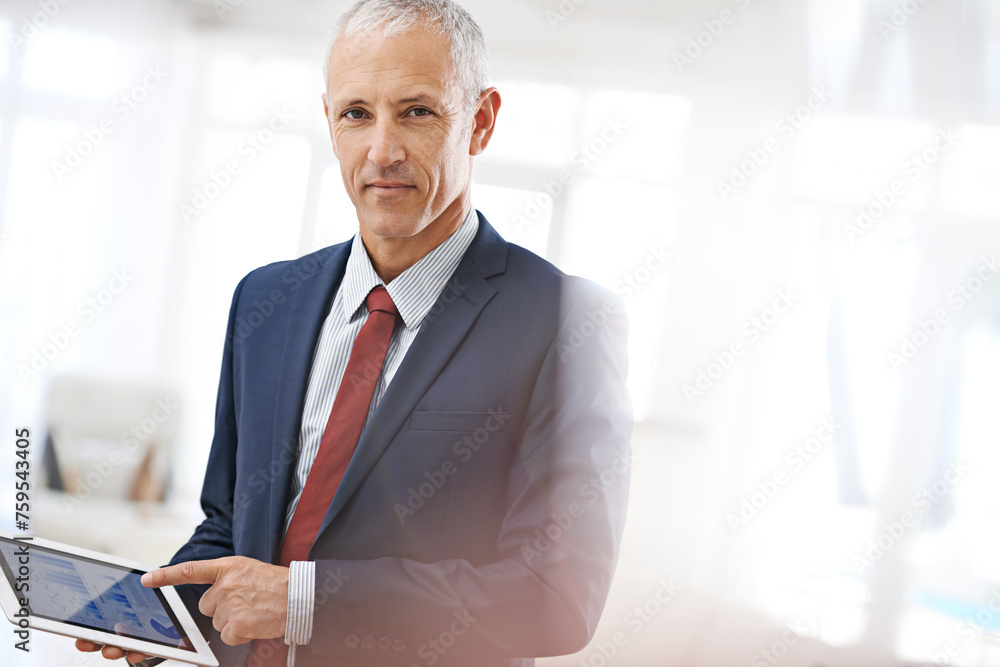 Portrait, charts and accountant with man, tablet and business with economy and startup with investment. Face, employee and broker with technology or graphs with company profit or startup with finance Portrait, charts and accountant with man, tablet and business with economy and startup with investment. Face, employee and broker with technology or graphs with company profit or startup with finance