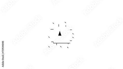 Computer processor with microcircuits CPU icon and with artificial inelegance text icon animation on white background.