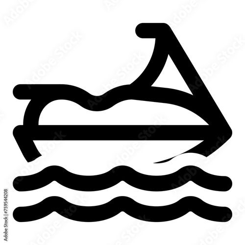 Jet ski vector line icon