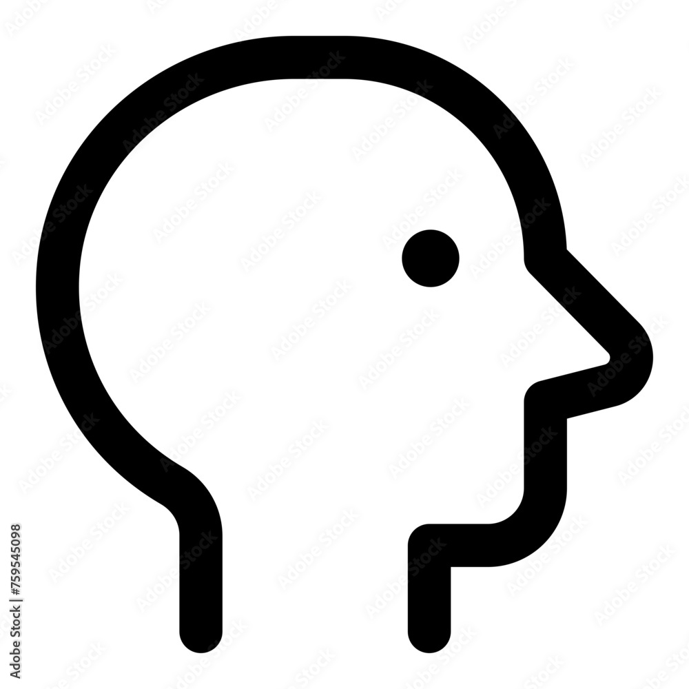 Icon of a head from the side view in outline vector style Icon of a head from the side view in outline vector style
