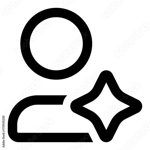 Icon of an awesome user in outline style vector