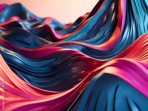 Abstract tech background with flowing cyber lines , 3D render generated by AI