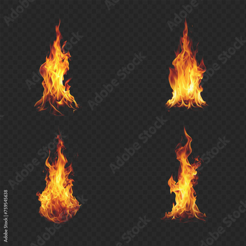 Set fire abstract vector on a transparent background. Abstract flame & fire vector set. Ignite your designs with this scorching collection. Heat up your projects with infernal flair.
