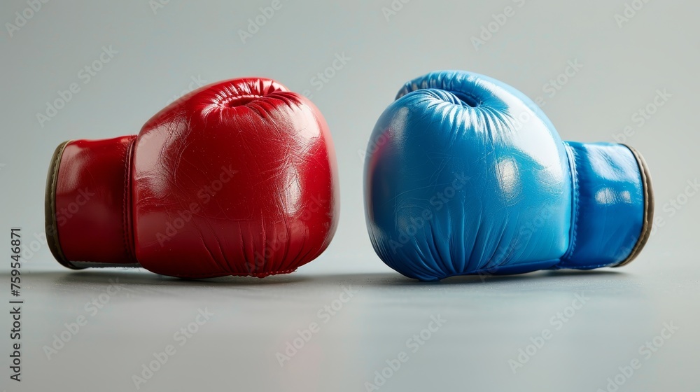 Two boxing gloves facing each other.