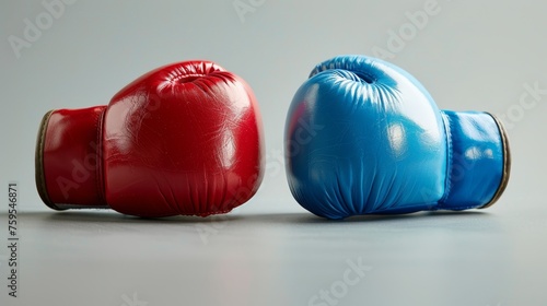 Two boxing gloves facing each other. © Media Srock
