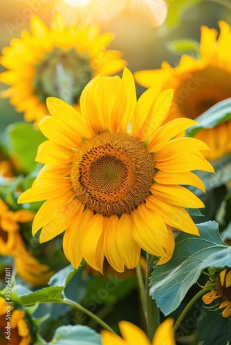 Radiant Sunflowers Vibrant Blooms Illuminate the Garden with Natural Beauty