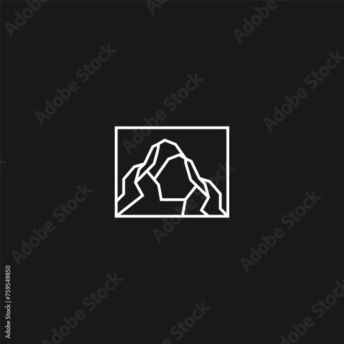 Mountain Landscape for Adventure Vintage logo design.