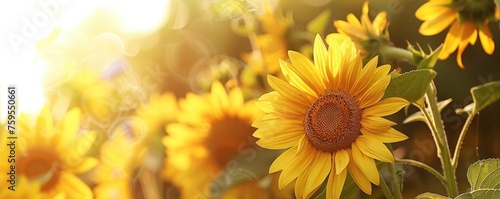 Radiant Sunflowers Vibrant Blooms Illuminate the Garden with Natural Beauty
