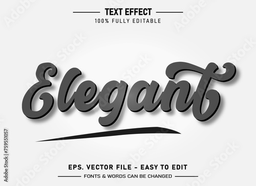 Elegant Engraved Black Leather Text Effect vector