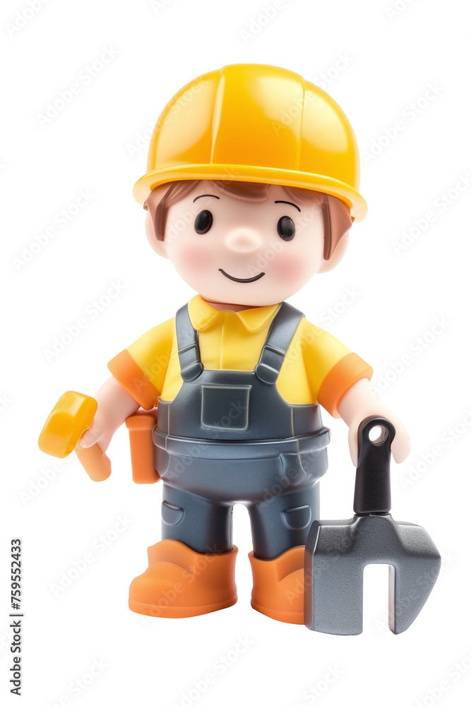 3d cartoon of repair man or mechanic figurine with tools standing isolated on transparent background png files 3d cartoon of repair man or mechanic figurine with tools standing isolated on transparent background png files