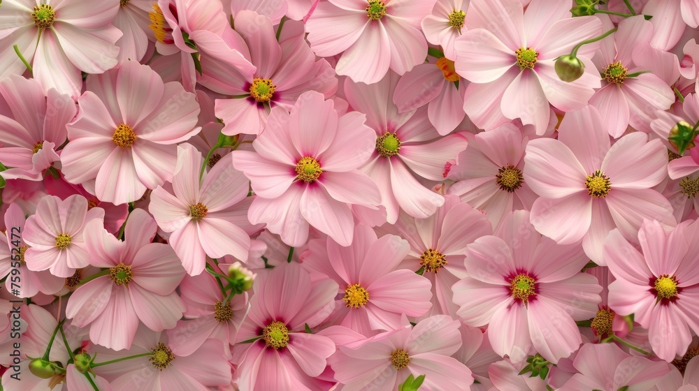 A cluster of pink and white tulips in full bloom creates a beautiful spring garden scene