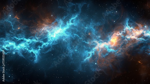 Blue and Orange Space Filled With Stars