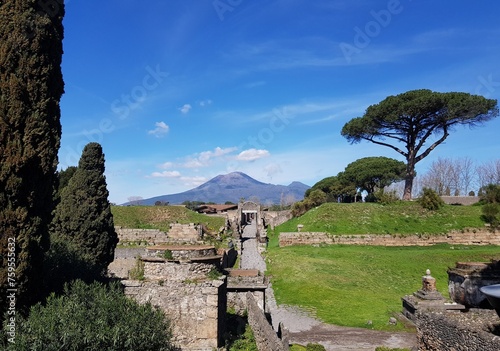 The ruins of Pompeii  the ancient Roman city destroyed by the volcano Vesuvius.