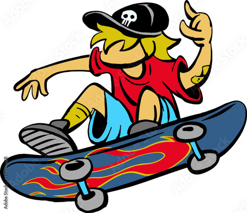 skater skateboard mascot vector illustration (ID: 759555668)