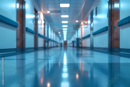 blur image background of corridor in hospital or clinic  © Kornkanok