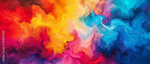  a close up of a multicolored painting with drops of paint on the bottom and bottom of the image.